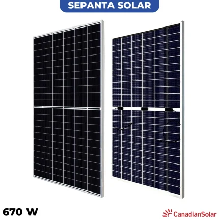 پنل خورشیدی 670 وات دوطرفه مونوکریستال CANADIAN SOLAR
