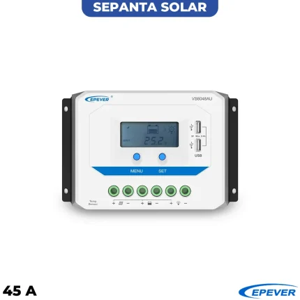 شارژ کنترلر 45 آمپر (12-24) ولت مدل VS4524AU سری PWM برند EPEVER